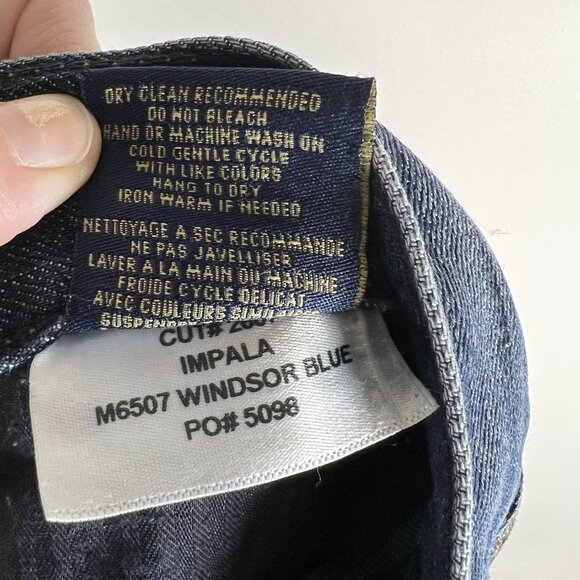 Fidelity Impala Mens 32 Blue Dark Jeans Made In USA Stretch Straight Leg - Picture 10 of 10